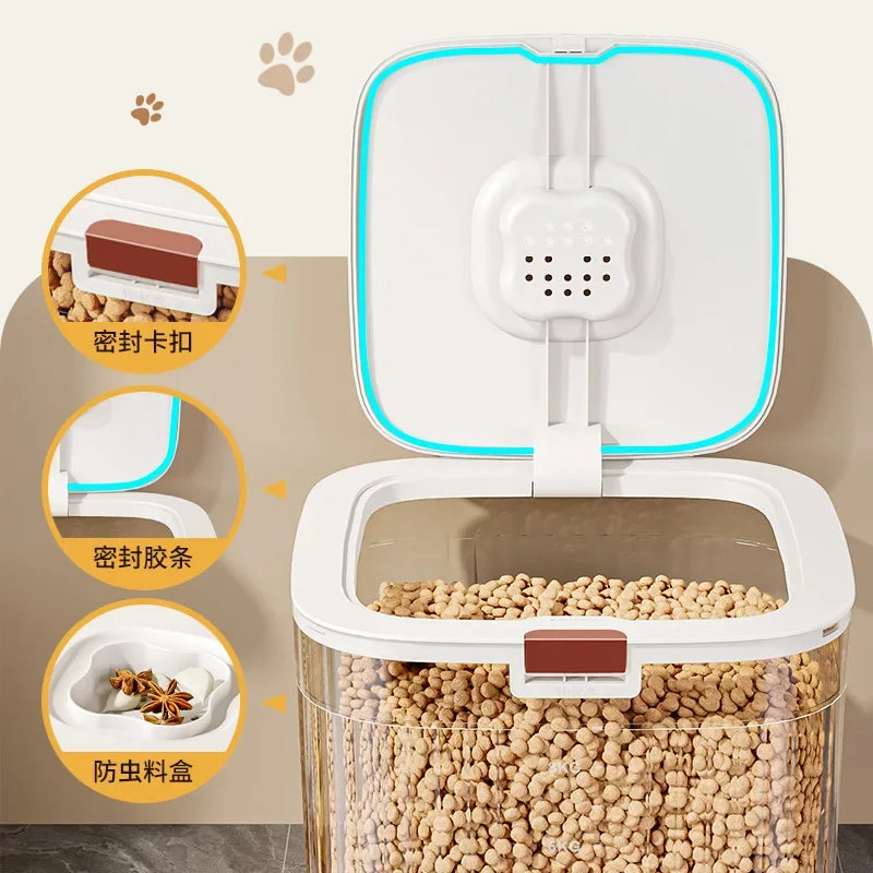 Pet Food Storage Bucket Dog Food Bucket Moisture-proof Storage Cat  Box With Lid