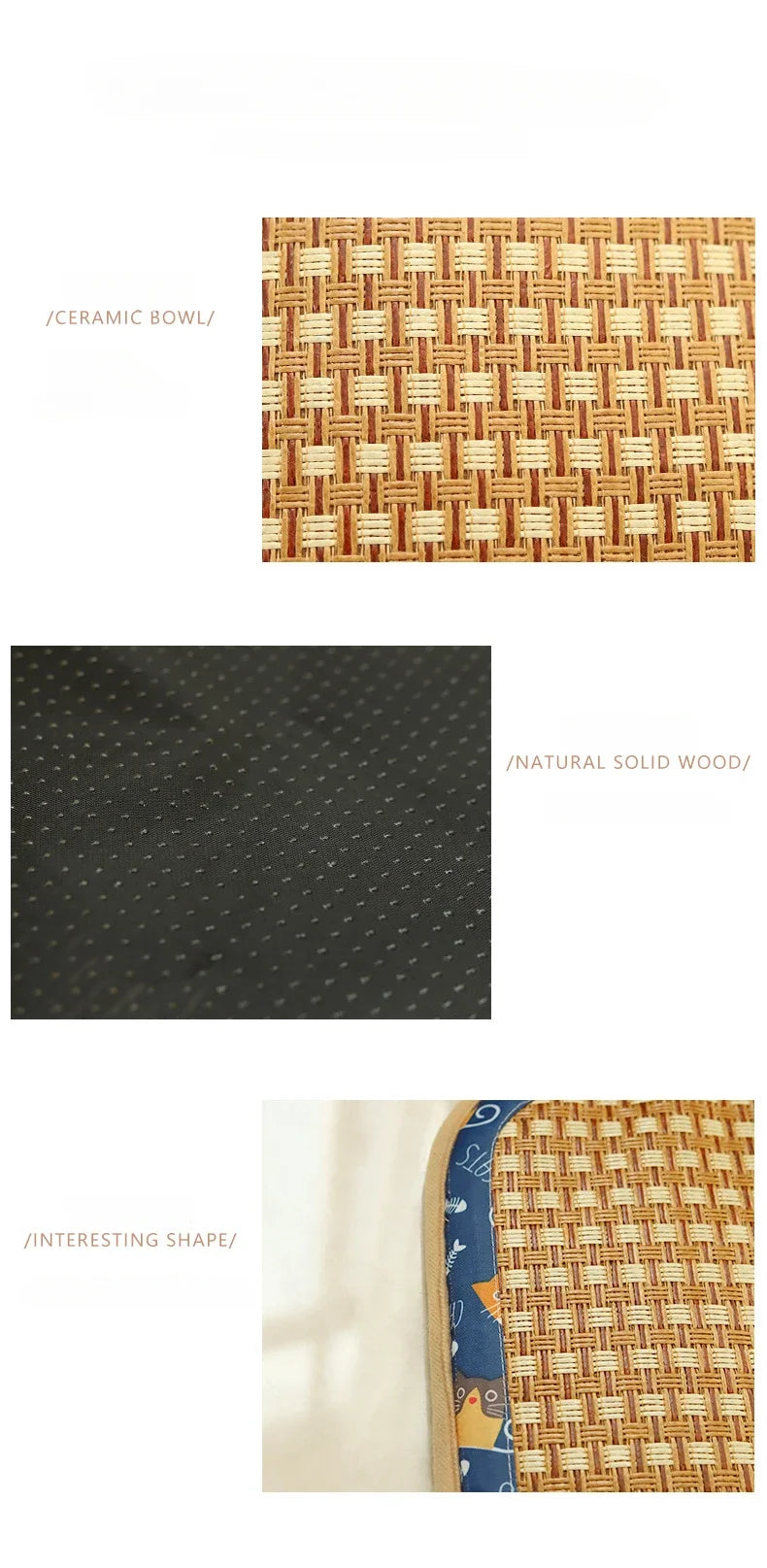Cat Litter Cooler Summer Cooling Litter Mat Bite Resistant Waterproof Summer Rattan Mat Dog Mat Sofa Square Pet Sleeping Bed