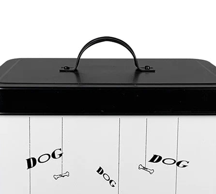 2023 New Fashion White  Farmhouse Dog Food Container with black Lid Food Storage Container with Serving Scoop