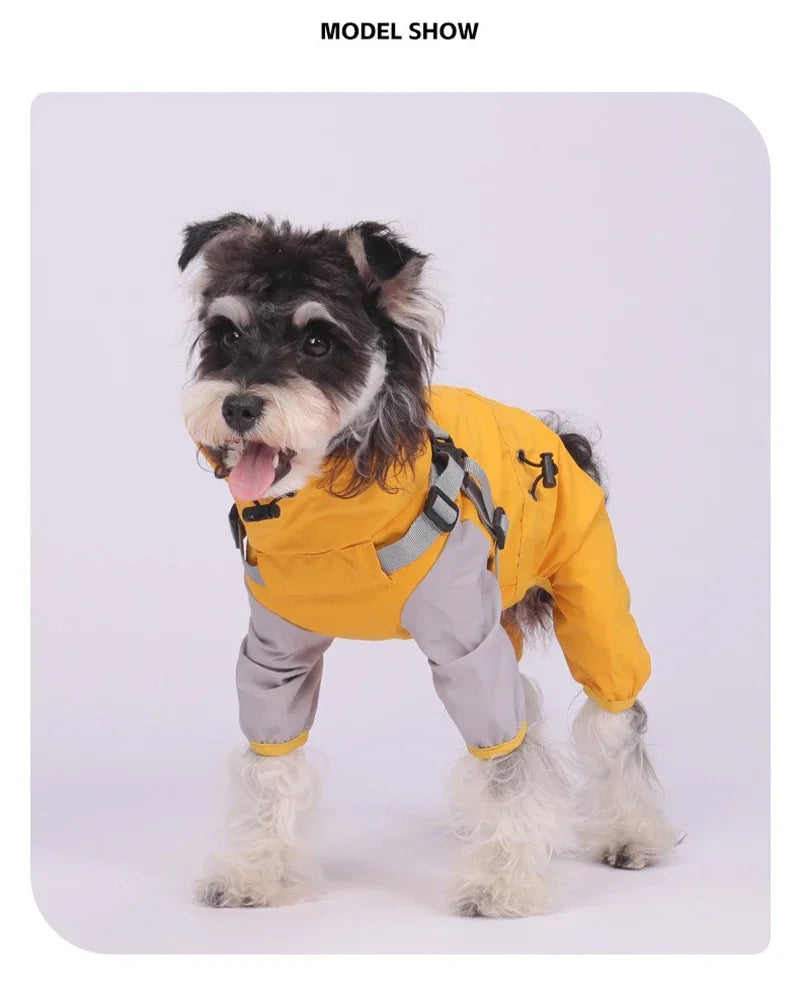 Pet Dog Waterproof Coat Puppy Hooded Jacket for Rainy Day Outdoor Dog Raincoat Reflective Clothes for Small Medium Large Dogs