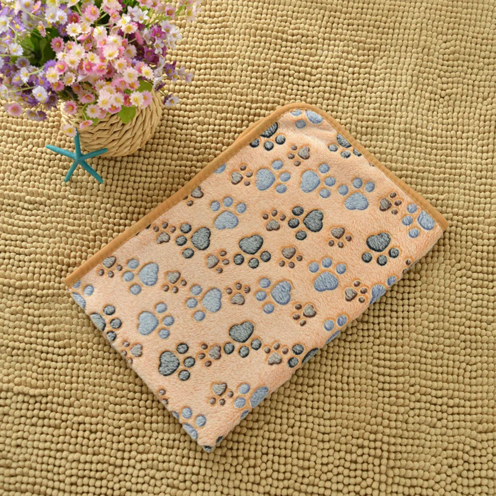 Dog Bed Blanket Bed Mat Soft Fleece Cat Blanket Cute Printed Pet Travel Mat Breathable Cozy Warm Blankets for Small Medium Dogs