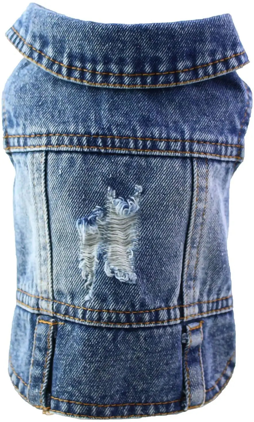 Pet Clothes for Small Medium Dogs Cool Dog Denim Jacket Puppy Sleeveless Dark Washed Jeans Costume Spring Lapel Pet Coat