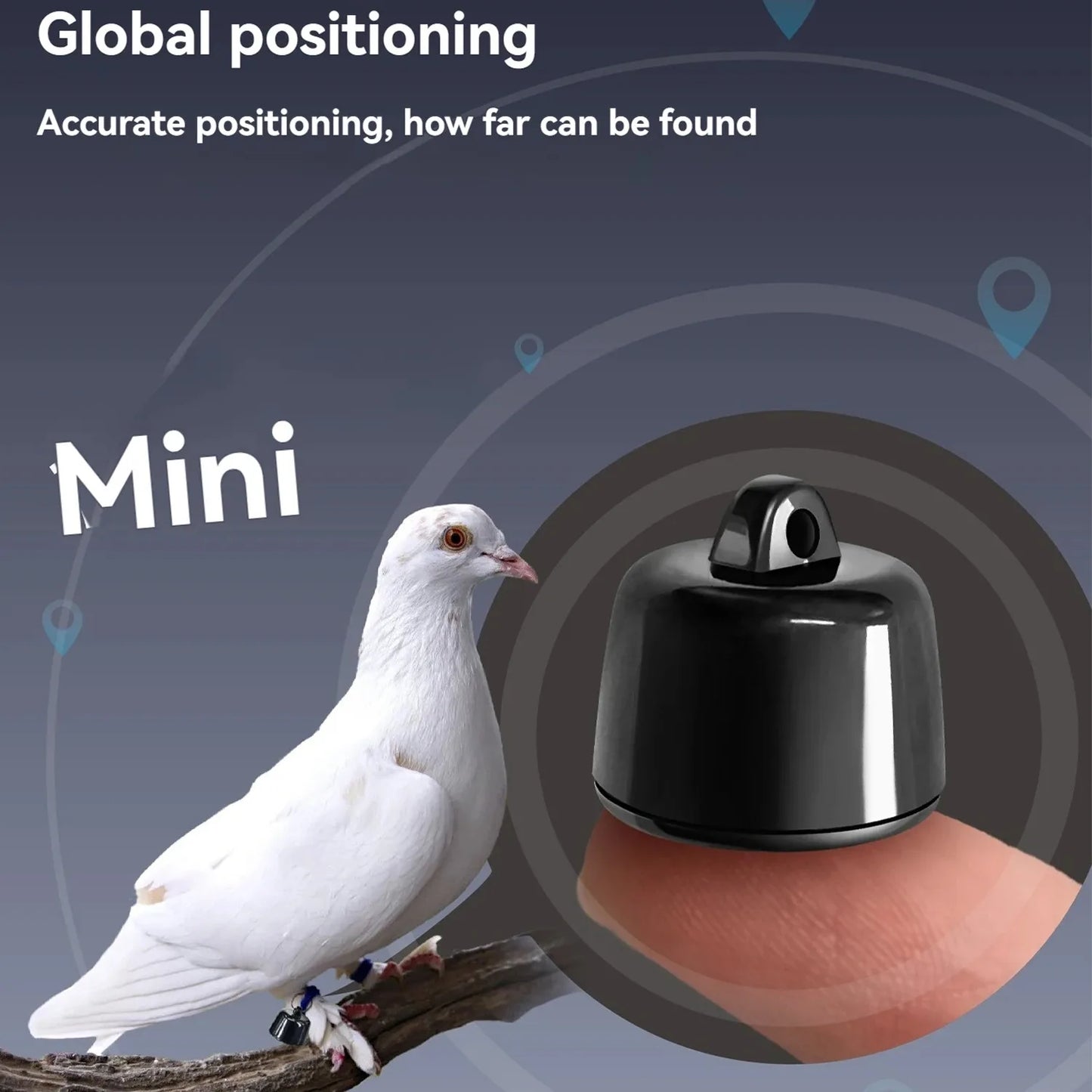 Mini Pets Global Locator Compatible with Android ISO System For birds and dogs and cats View 3 days of movement GPS Tracker