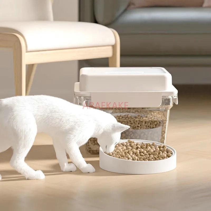 Dog food storage bucket, cat food sealed bucket, flip cover moisture-proof storage bucket, pet food sealed cat food can, househo