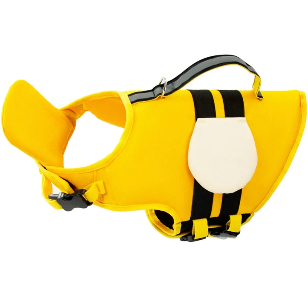 Cartoon Puppy Life Vest Jacket with Rescue Handle Summer Small Dog Swimwear Puppy Life Jacket Safety Swimming Suit Pet Supplies