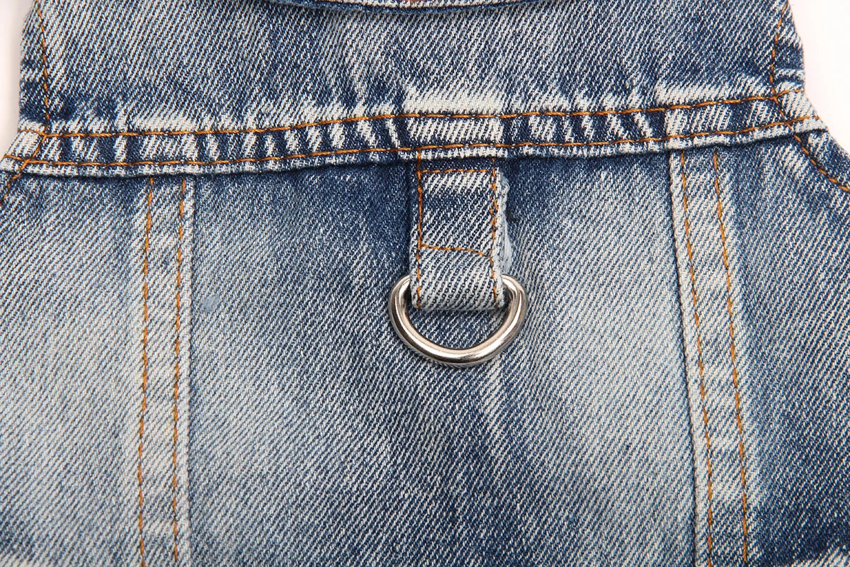 Pets Dogs Jeans Coat Jacket Towable Denim Vest Cat Puppy Spring/Autumn Clothes Apparel