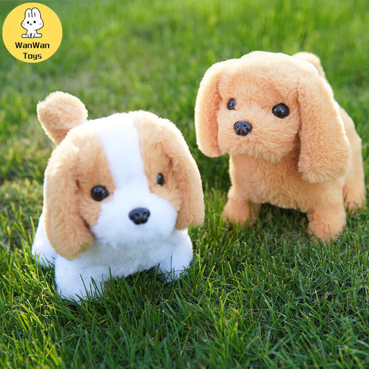 Children's Plush Toy Dog Puppy Rabbit Electronic Pet Small Golden Retriever St. Bernard  Bark Walk Nod Christmas Gift 3+