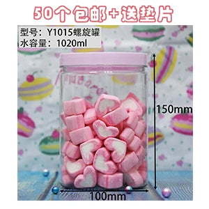 Wholesale 50pcs Empty PET Jars Clear Cosmetic Container Sael Food Jar With Macaron Color Lid Face Cream Sample Pot Container