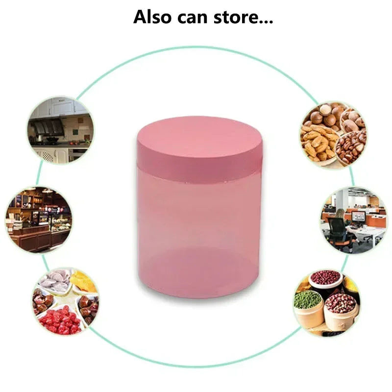12Pcs 100-250g Pink PET Plastic Jar with Screw Lid Empty Comstic Face Cream Containers Travel Sample Jars Refillable Bottles