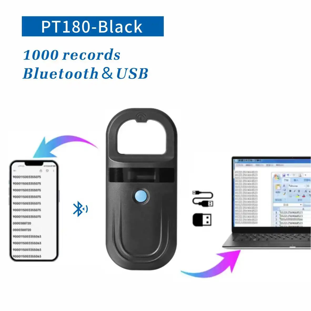 Bluetooth Iso11784/5 Fdx-b Animal Pet Id Reader Chip Transponder Usb Rfid Handheld Microchip Scanner For Dog,cats,horse