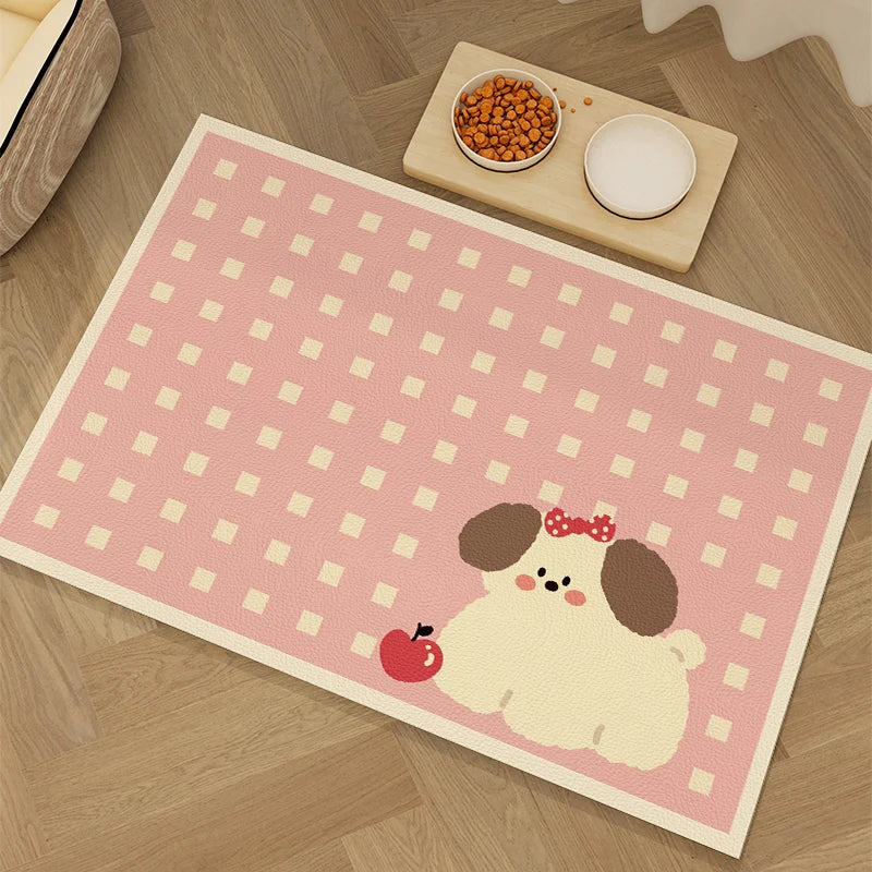 VIKAMA Pet Diatom Mud Mat For Cats And Dogs Feed Leakproof Splash Pad For Pets Drink Bowl Non-Slip Easy To Manage Floor Mat