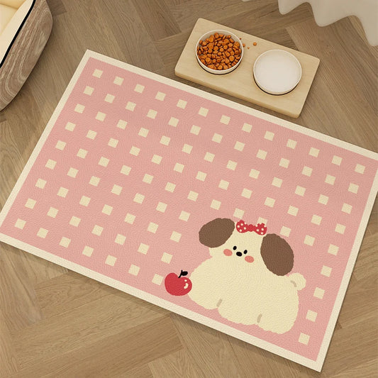 VIKAMA Pet Diatom Mud Mat For Cats And Dogs Feed Leakproof Splash Pad For Pets Drink Bowl Non-Slip Easy To Manage Floor Mat