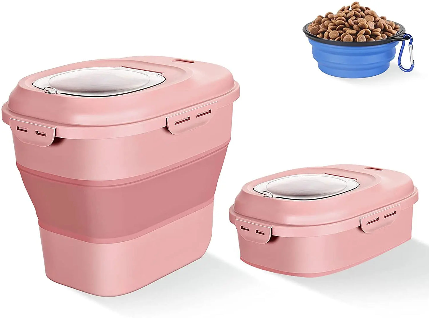 Pet Dry Food Storage Metal Bucket With Scoop Sealing Cover Cat Food Bin Box Dog Food Containers