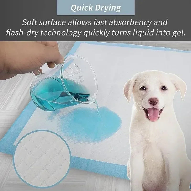 100 Ultra-Absorbent 90x60cm Quick-Dry Puppy Training Pads for Dogs, Nonwoven Fabric Pet Pee Pads for Effective Housebreaking