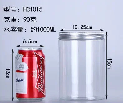Wholesale 10/30/50pcs Empty Plastic Clear Cosmetic Jars PET Food Jar Makeup Container With Silver aluminum lid Seal Food Cans