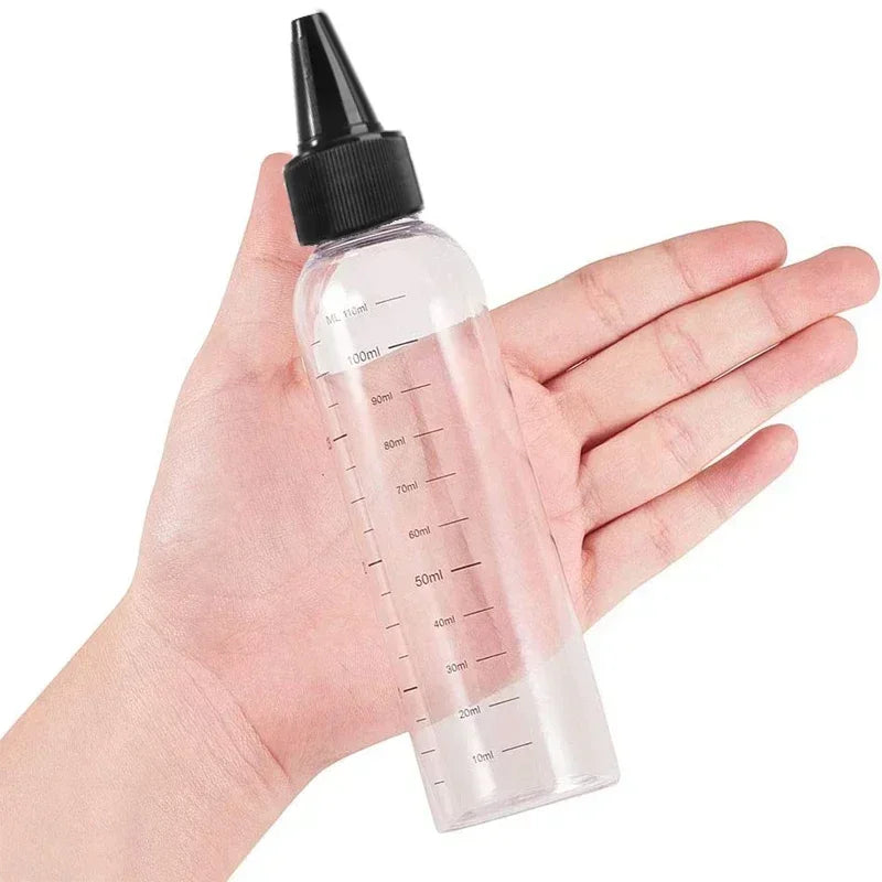 5Pcs 30/60/100/120/250/500ml PET Plastic Ink Bottles Empty Dropper Bottles With Screw-On Lids Squeezable Liquid Oil Container