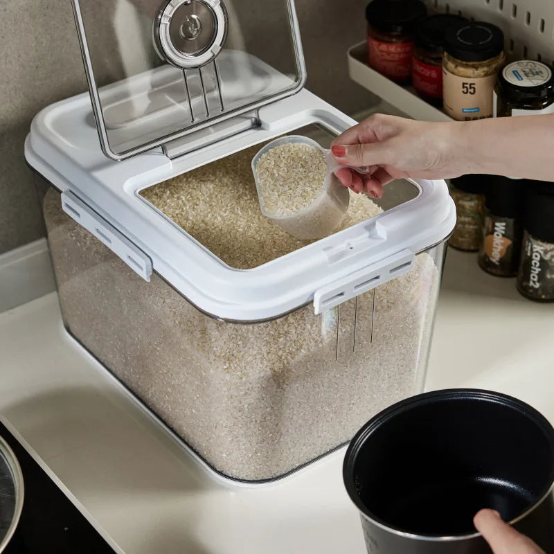 7.5kgs Plastic Rice Storage bucket Grain Dispenser Container Kitchen Organizer Pet Cat Dog Food Storage Bin Barrel Box With Lid