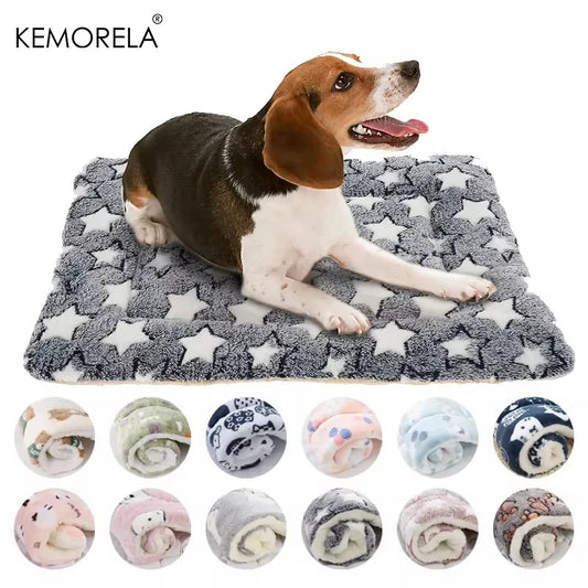 KEMORELA Flannel Pet Sleeping Mat Dog Bed Cat Litter Puppy Bed Dog SofaMattress Cushion for Small Large Dog Blanket Pet Supplies