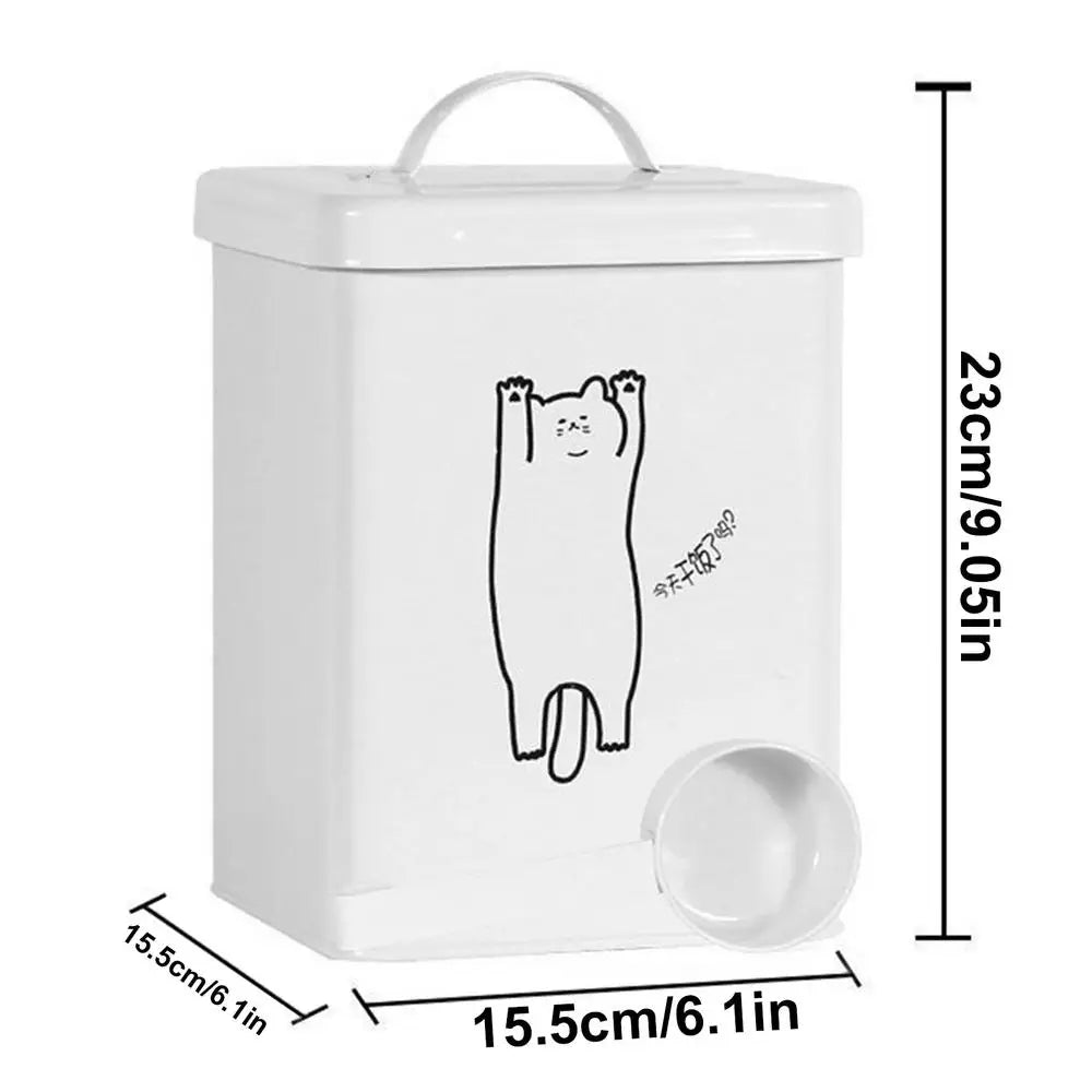 Dog Food Storage Container 5L Waterproof Snack Storage Bin With Lid And Spoon Food Grade Kitchen Storage Accessories With Handle