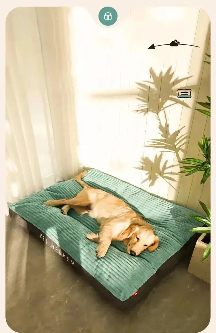 Dog Bed Washable Kennel four seasons Pet Large Sofa Plus Corduroy Thick Deep Sleep Cushion Puppy Mat for Small To Large Dogs