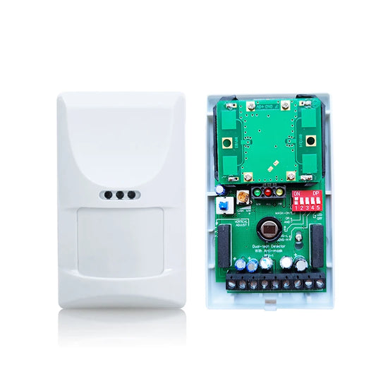 Indoor PIR Microwave Dual Technology Pet Immune PIR Motion Sensor Anti Theft Burglar Alarm Detector with Anti-tamper Switch