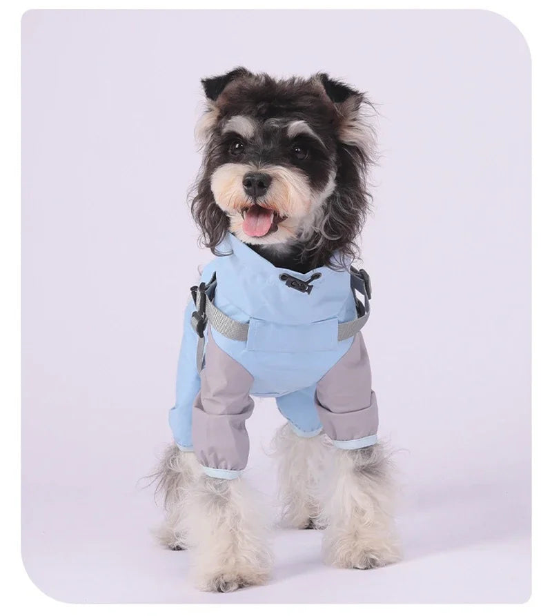 Pet Dog Waterproof Coat Puppy Hooded Jacket for Rainy Day Outdoor Dog Raincoat Reflective Clothes for Small Medium Large Dogs