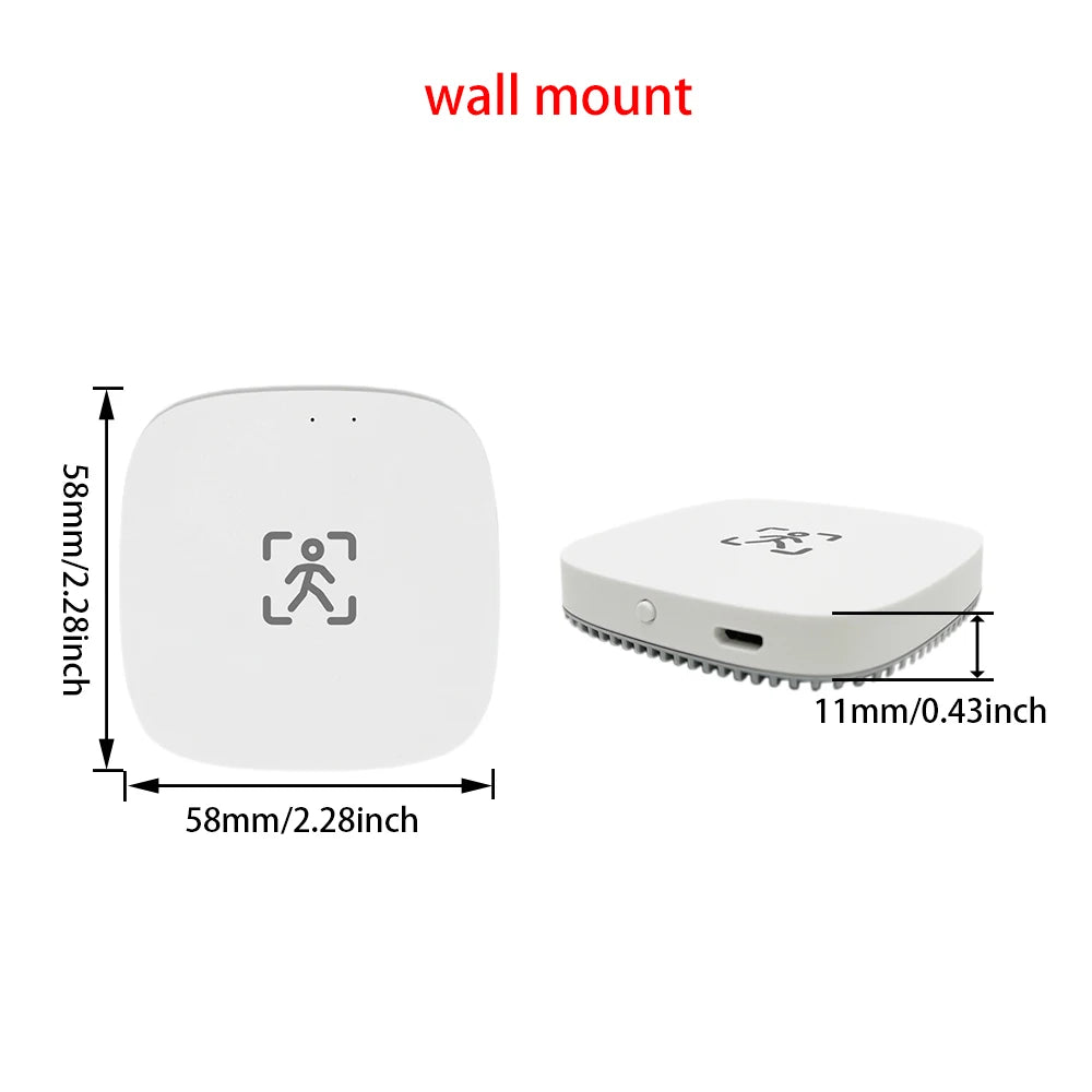 Wifi/ZigBee 5.8/24G MmWave Radar Human Presence Motion Sensor With Luminance/Distance Detection Tuya Smart Life Home Automation