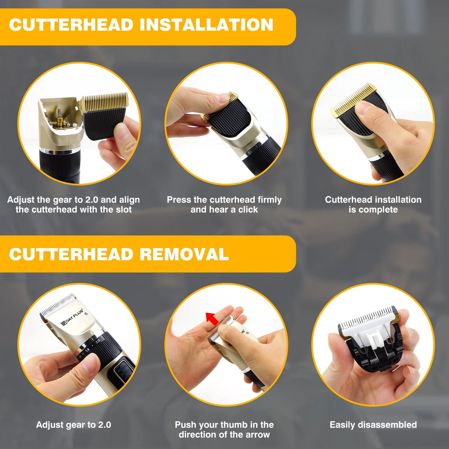 Dog Clippers Low Noise, Dog Grooming Kit Rechargeable Cordless Pet Hair Clipper Trimmer Shaver for Small and Large Dogs Cats