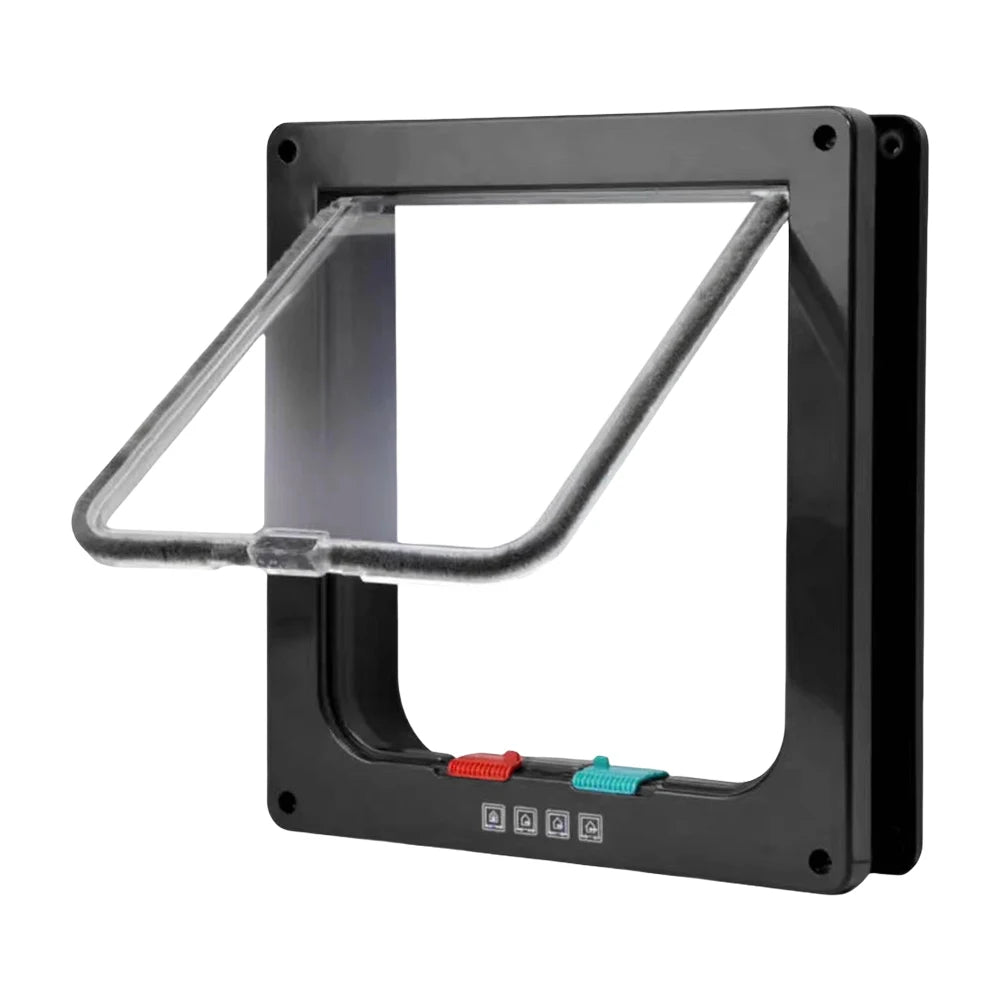 Dog Cat Kitten Flap Puppy Kitten Safety In&out Pet Door with 4 Way Security Lock Door Pet Doors Sliding Door Safety Pet Door