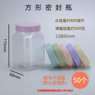 Wholesale 50pcs Empty PET Jars Clear Cosmetic Container Sael Food Jar With Macaron Color Lid Face Cream Sample Pot Container