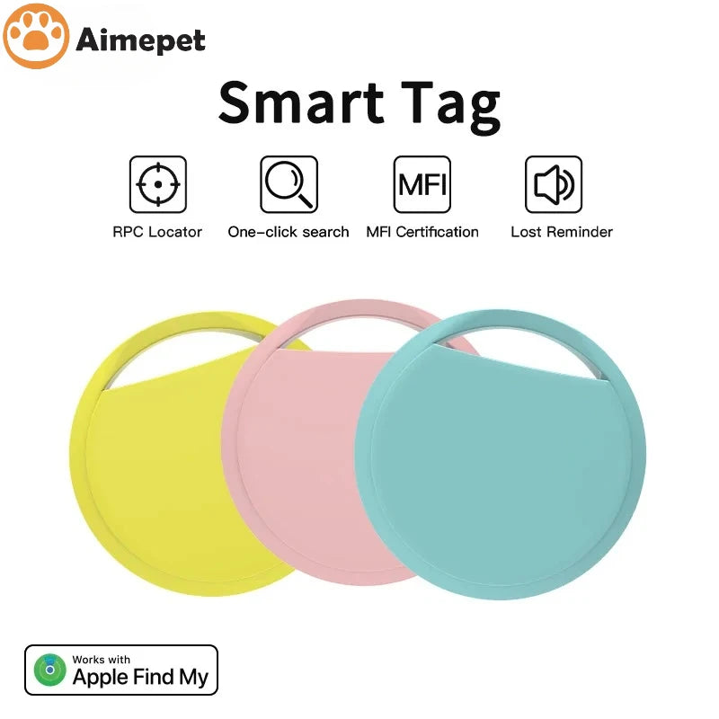 Find My AirTag GPS Tracker Compatible Bluetooth Pet Tracker Smart Anti-Lost Locator For Apple Devices Pet Safety Equipment