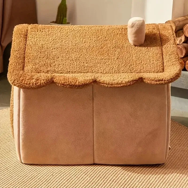 NEW Four seasons cat nest in winter warm closed dog house seat cushion removable dog bed creative soft winter warm cat nest
