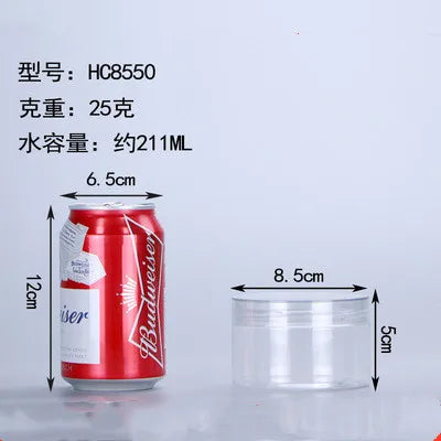 Wholesale 50pcs/pack Empty Plastic Clear Cosmetic Jars PET Food Jar Makeup Container With plastic lid Food Cans Seal Cans