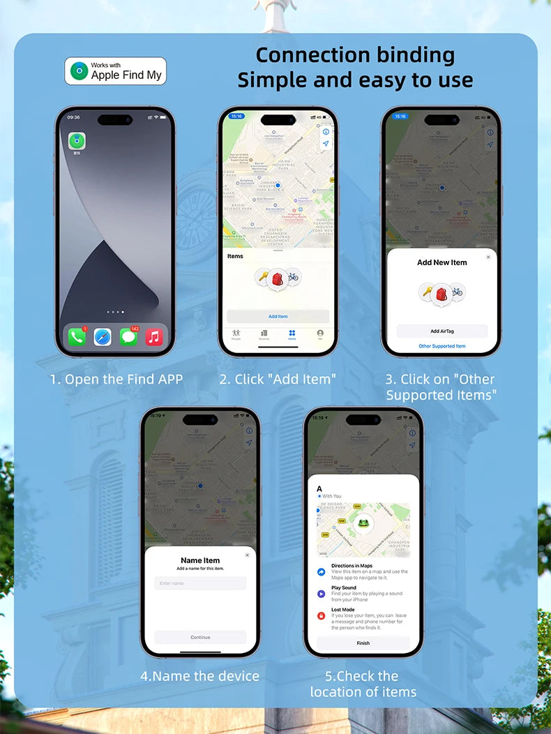Mini Pets Tracker With Find My for Apple Smart Locator Cat Anti Lost GPS Track Finder Dog Bluetoot Tag Child Bag Wallet Key
