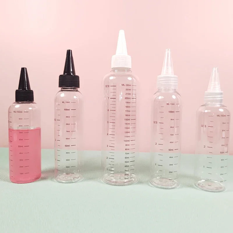 5Pcs 30/60/100/120/250/500ml Empty PET Plastic Ink Bottles With Screw-On Lids Refillable Liquid Oil  Dropper Bottles Container