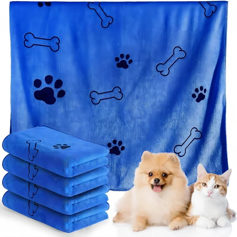 Dog Towel Drying Dog Cat Pet Towel Puppy Microfiber Quick-drying Dog Claw Bath Towel Pet Bath Products Absorbent Medium Dogs