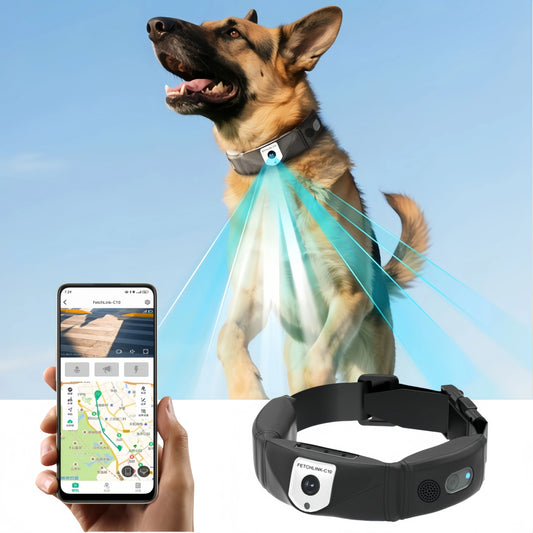 Intelligent Pet Collar GPS Tracker Meter-Level GPS Locator Electronic Fence APP Trajectory Monitoring Dog Trainer with 2K Camera