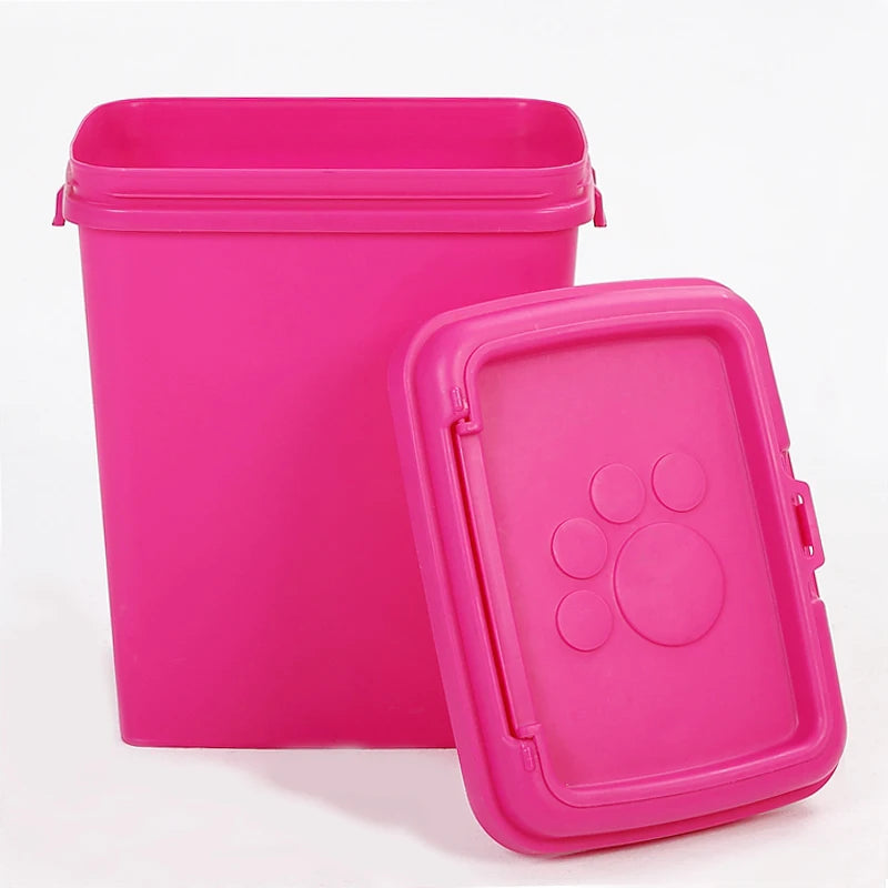 Plastic Pet Dog Food Storage Containers with Lid Airtight Sealed 15kg 40l Custom Printing Cat Dry Food Bin