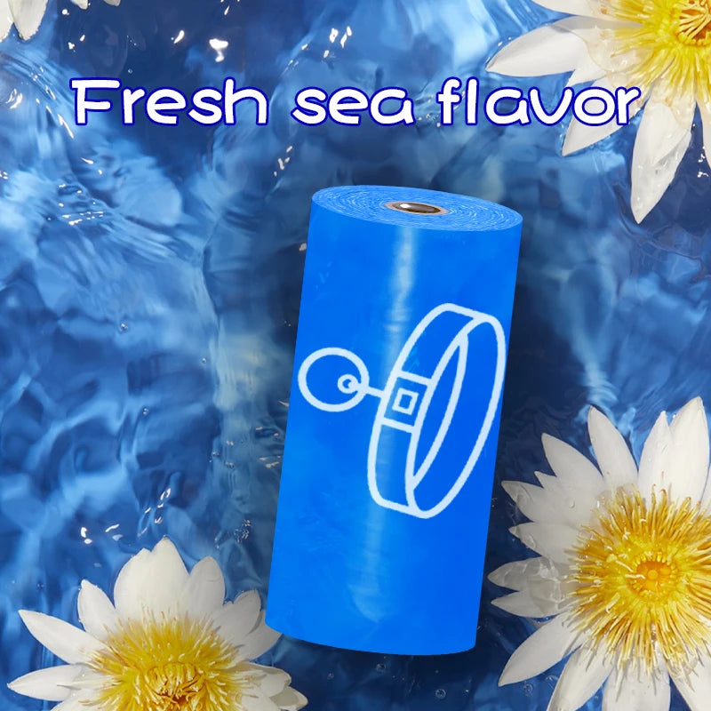 Pet EPI Degradable Dog poop Bag Fresh Fragrance Blue Pet Double Layer Thickened Leak proof Garbage Bag