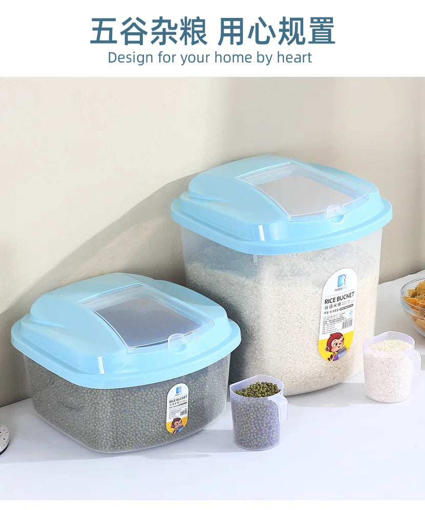 Rice Storage Container 25kg Airtight Dog Pet Dry Grain Rice Food Storage Containers With Insect-resistant Lid Large