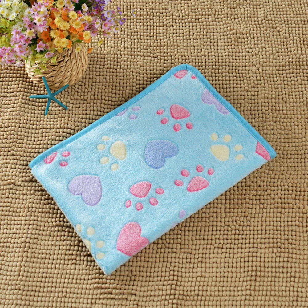 Dog Bed Blanket Bed Mat Soft Fleece Cat Blanket Cute Printed Pet Travel Mat Breathable Cozy Warm Blankets for Small Medium Dogs