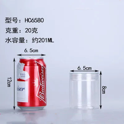 Wholesale 50pcs/pack Empty Plastic Clear Cosmetic Jars PET Food Jar Makeup Container With plastic lid Food Cans Seal Cans