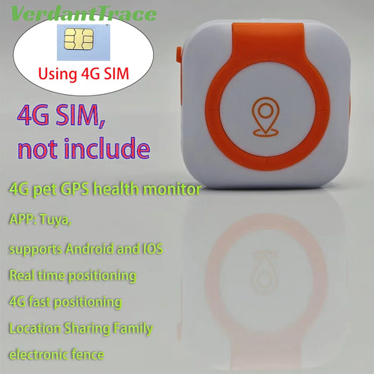 4G GPS Tracker Dog Cat IP67 Waterproof Pet Tracker Geo-fence Dog Collar Monitor Real Time GPS Sports Tracking Health Monitoring