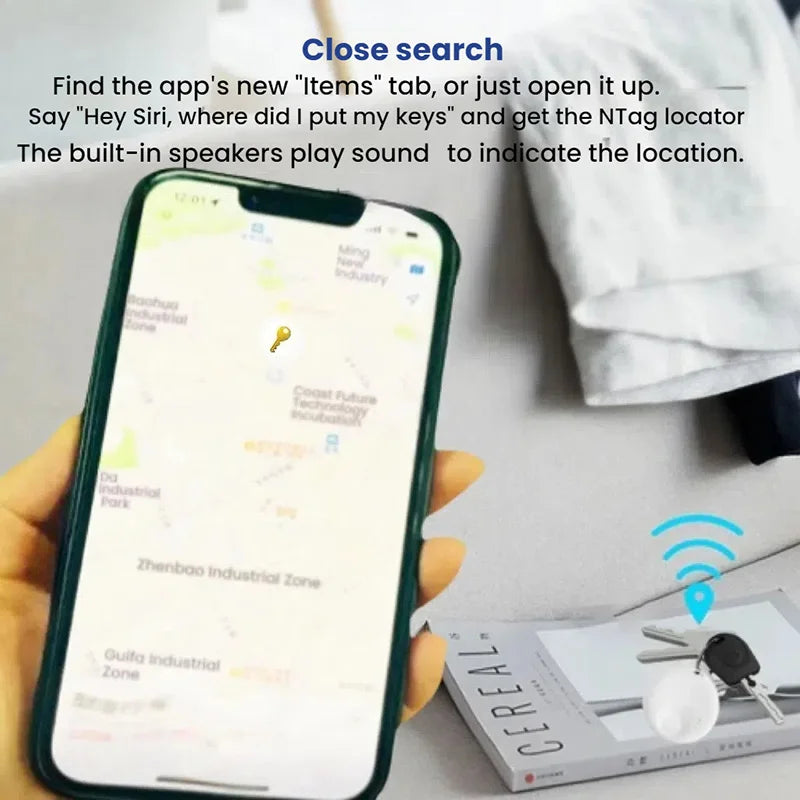 Smart Bluetooth GPS Tracker Tag Compatible with Apple Find My App for Pet Luggage Earbud Finder Wireless Tracking Device