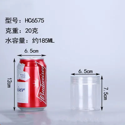 Wholesale 50pcs/pack Empty Plastic Clear Cosmetic Jars PET Food Jar Makeup Container With plastic lid Food Cans Seal Cans