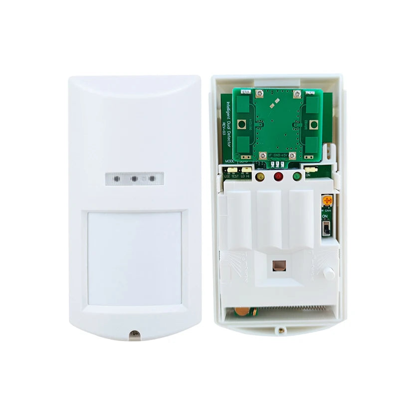 433MHz Wireless PIR MW Motion Sensor 100° 12M Detection, IP65 Waterproof for Indoor/Outdoor Use, Pet Immune for Burglar Alarm