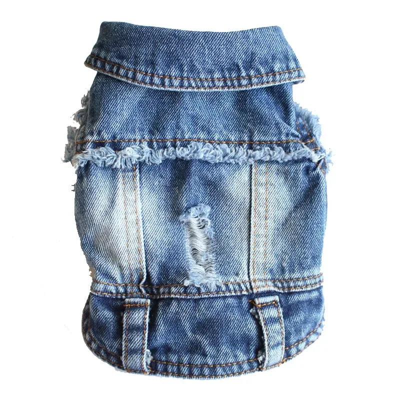 Pets Dogs Jeans Coat Jacket Towable Denim Vest Cat Puppy Spring/Autumn Clothes Apparel