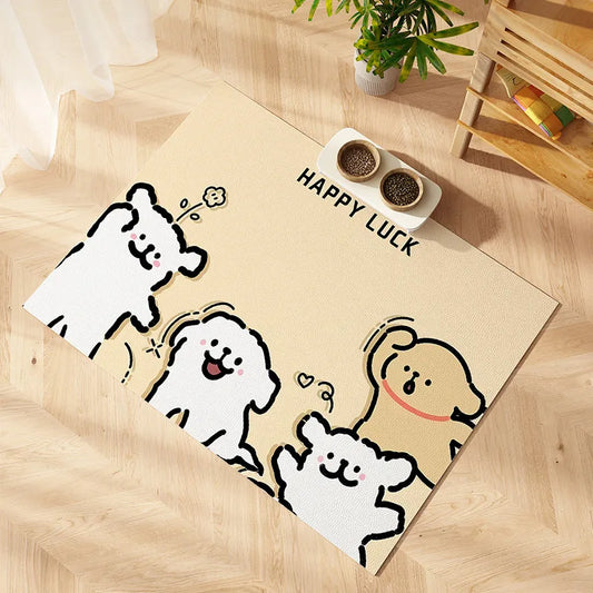VIKAMA Pet Floor Mat Pvc Waterproof Mat For Dog House Dirt Resistant Easy To Care Mat Pet Feeding Splash Proof Leak Proof Mat