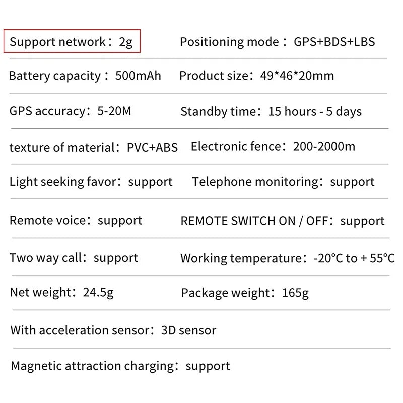 2G GPS & WiFi Pet Tracker Anti-Lost Smart Collar for Dogs/Cats with Real-Time Location Tracking Pet Activity Monitor Tracking