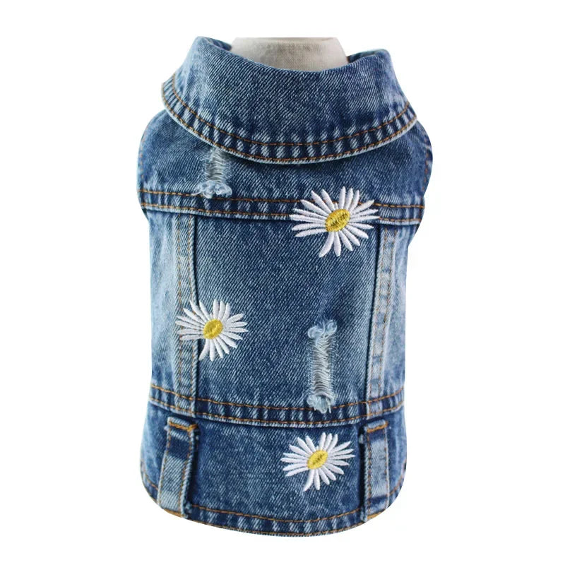 Pets Dogs Jeans Coat Jacket Towable Denim Vest Cat Puppy Spring/Autumn Clothes Apparel